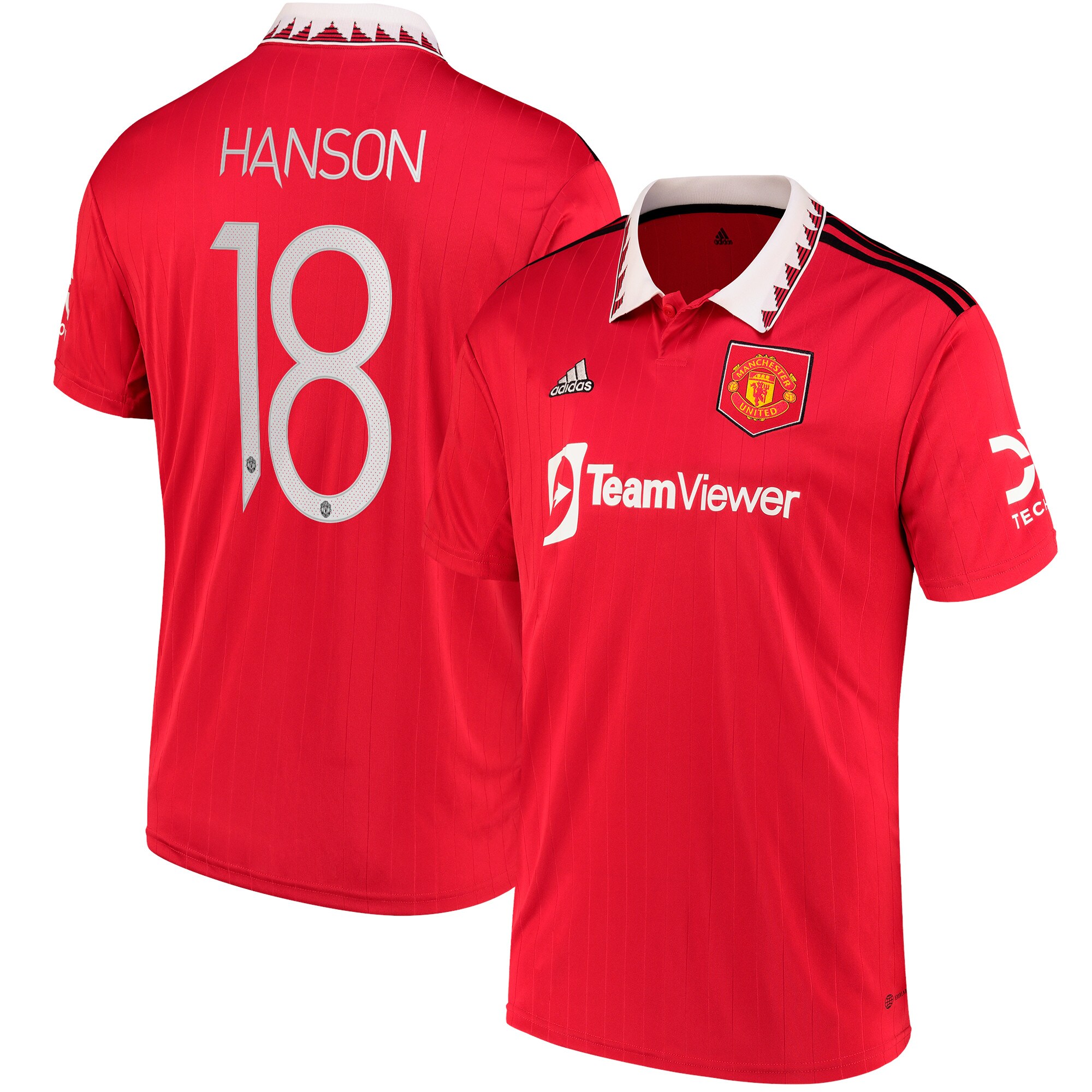 Manchester United Cup Home Shirt 2022-23 with Hanson 18 printing