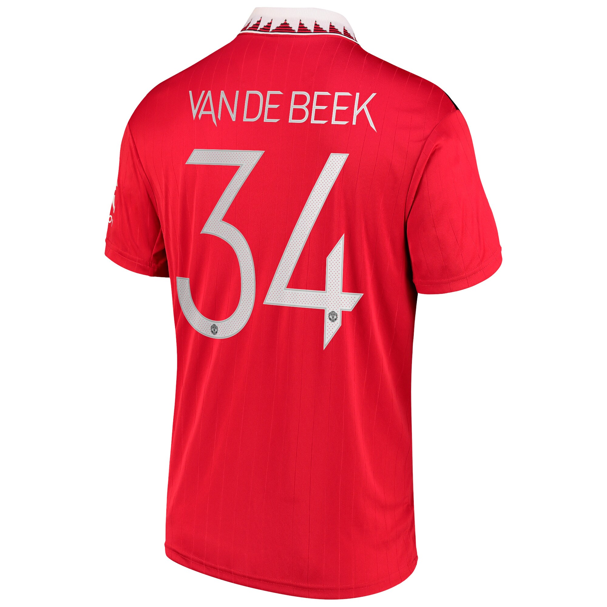 Manchester United Cup Home Shirt 2022-23 with Van De Beek 34 printing