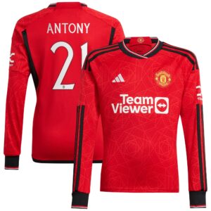 Manchester United Cup Home Shirt 2023-24 Long Sleeve with Antony 21 printing