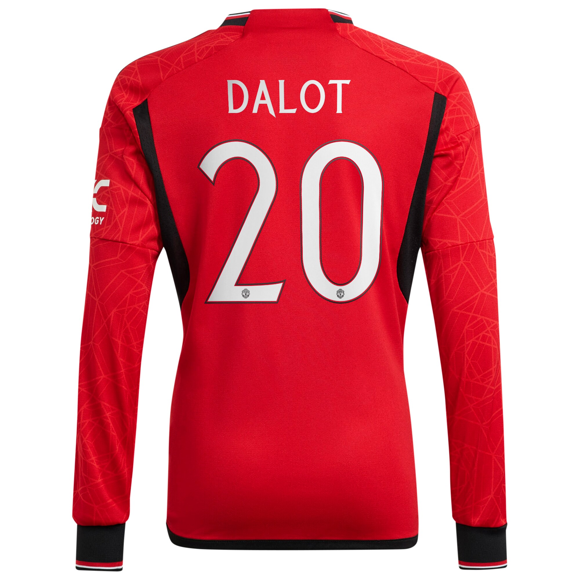Manchester United Cup Home Shirt 2023-24 Long Sleeve with Dalot 20 printing