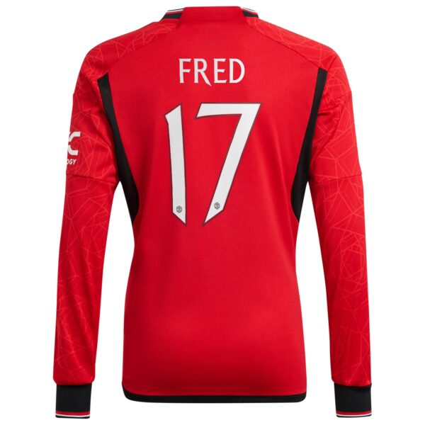 Manchester United Cup Home Shirt 2023-24 Long Sleeve with Fred 17 printing