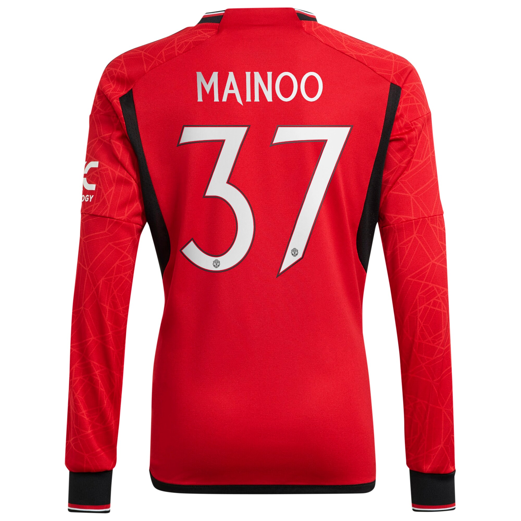 Manchester United Cup Home Shirt 2023-24 Long Sleeve with Mainoo 37 printing
