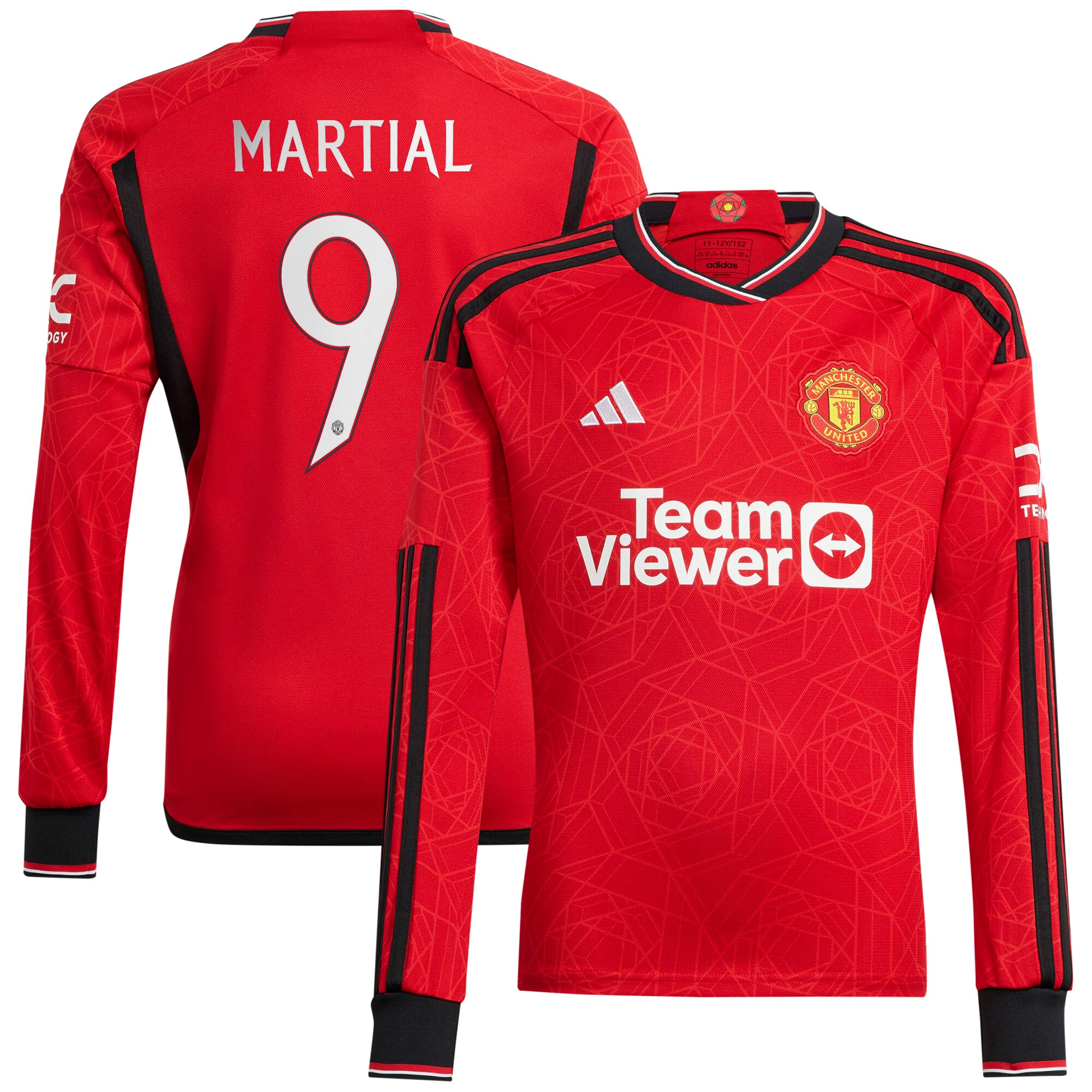 Manchester United Cup Home Shirt 2023-24 Long Sleeve with Martial 9 printing