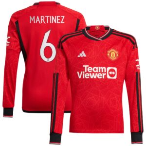 Manchester United Cup Home Shirt 2023-24 Long Sleeve with Martinez 6 printing