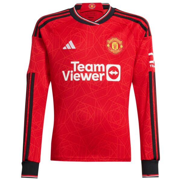 Manchester United Cup Home Shirt 2023-24 Long Sleeve with Mount 7 printing