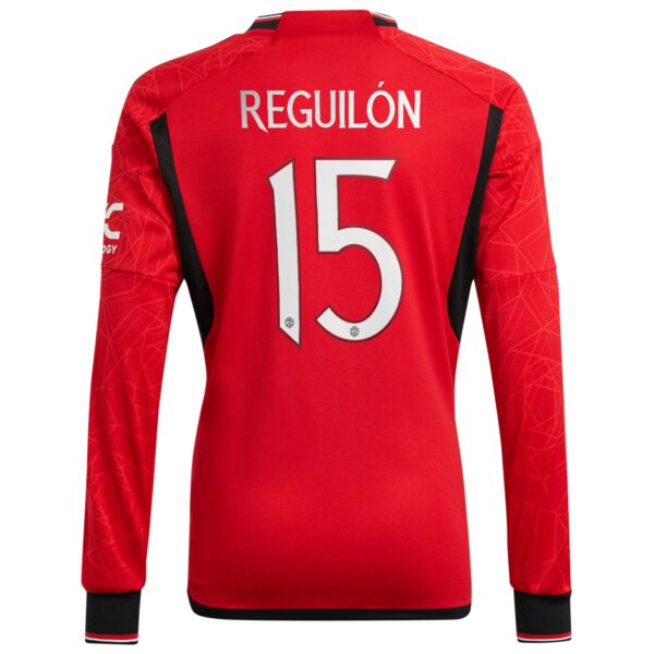 Manchester United Cup Home Shirt 2023-24 Long Sleeve with Reguilón 15 printing