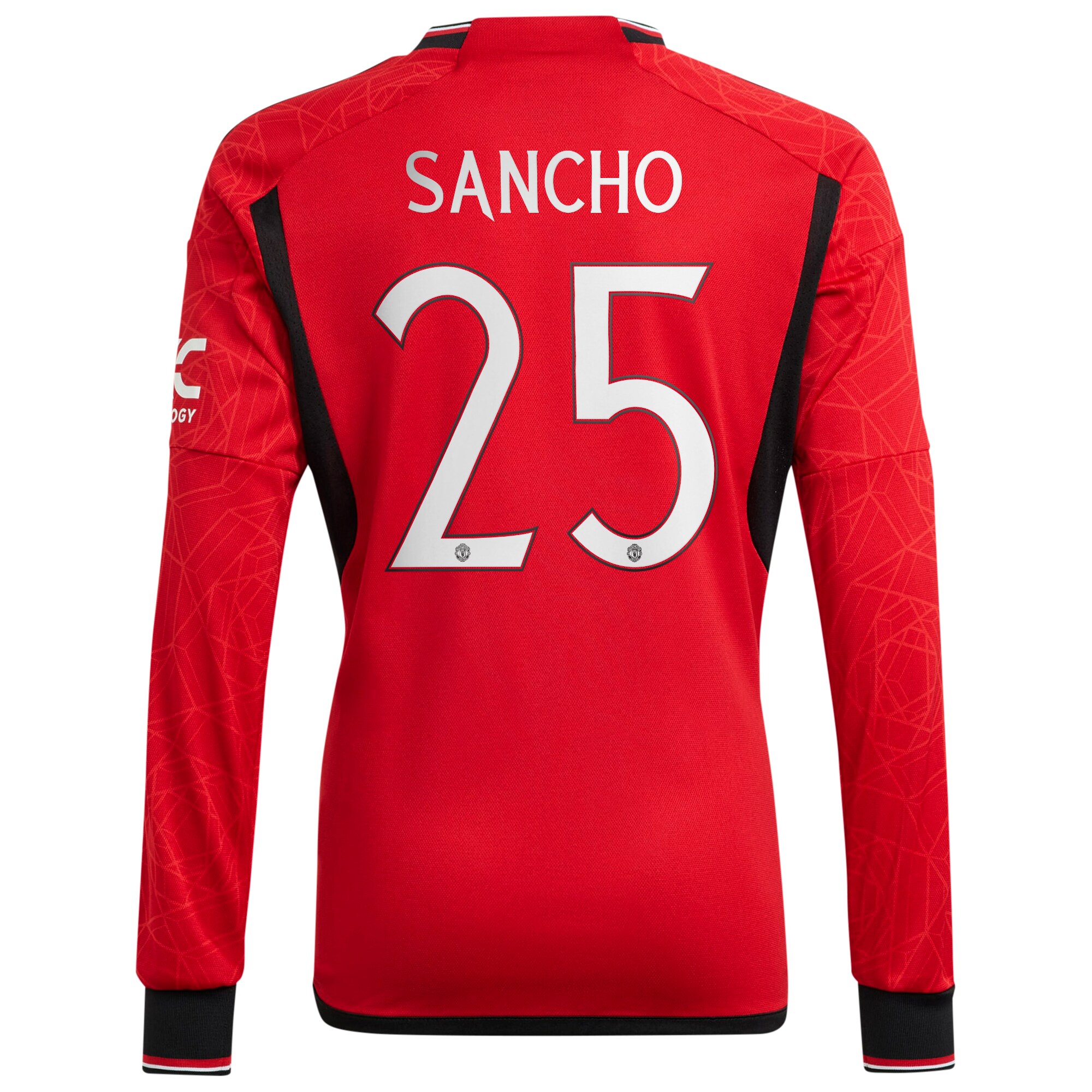 Manchester United Cup Home Shirt 2023-24 Long Sleeve with Sancho 25 printing