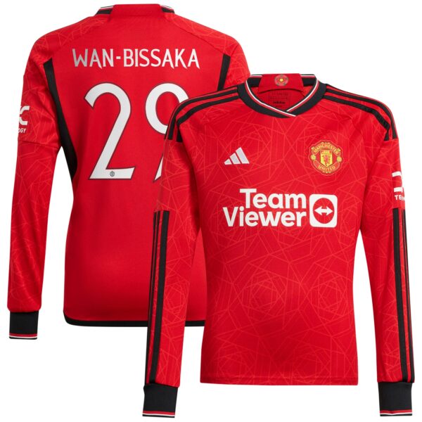 Manchester United Cup Home Shirt 2023-24 Long Sleeve with Wan-Bissaka 29 printing