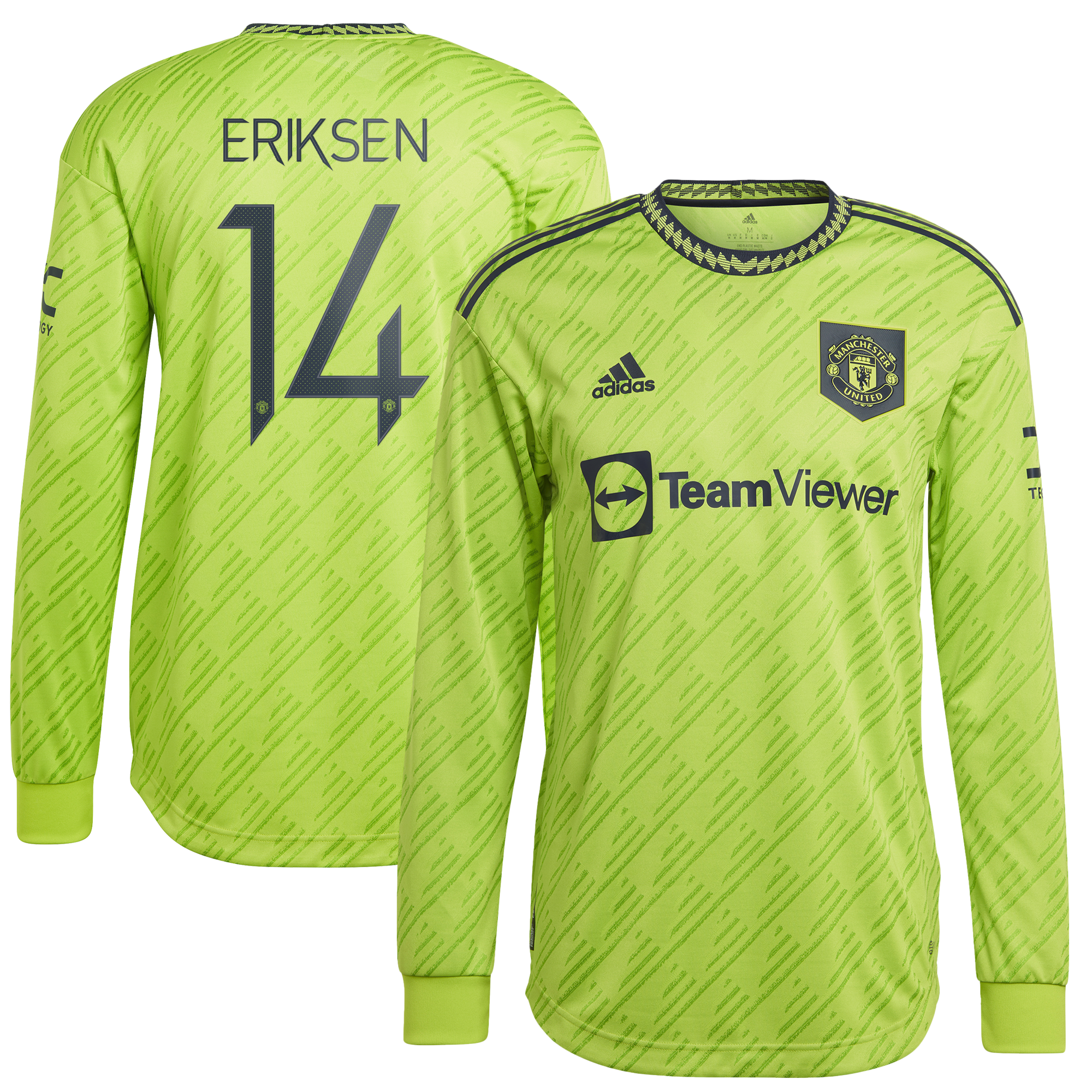 Manchester United Cup Third Authentic Shirt 2022-23 - Long Sleeve with Eriksen 14 printing