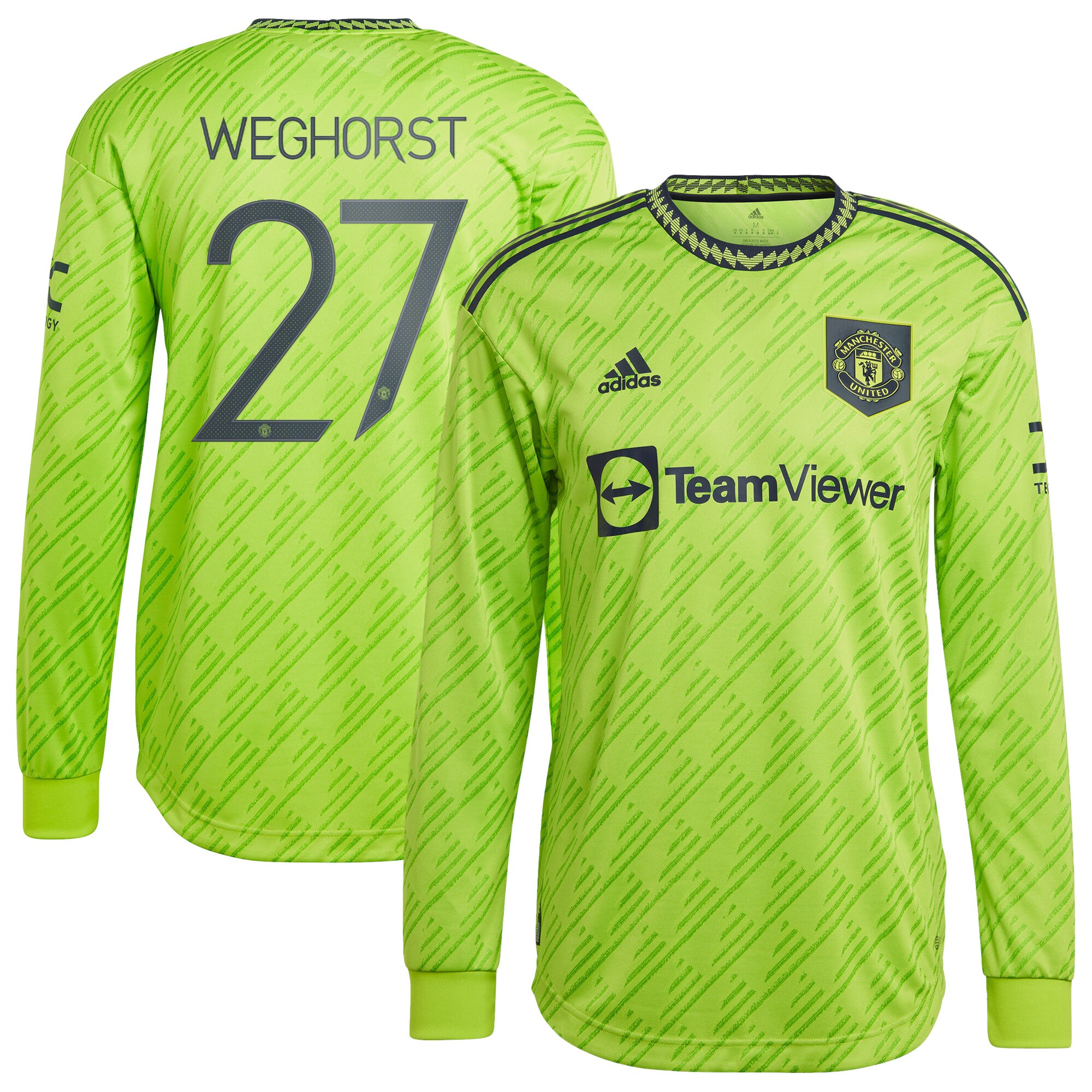 Manchester United Cup Third Authentic Shirt 2022-23 - Long Sleeve with Weghorst 27 printing