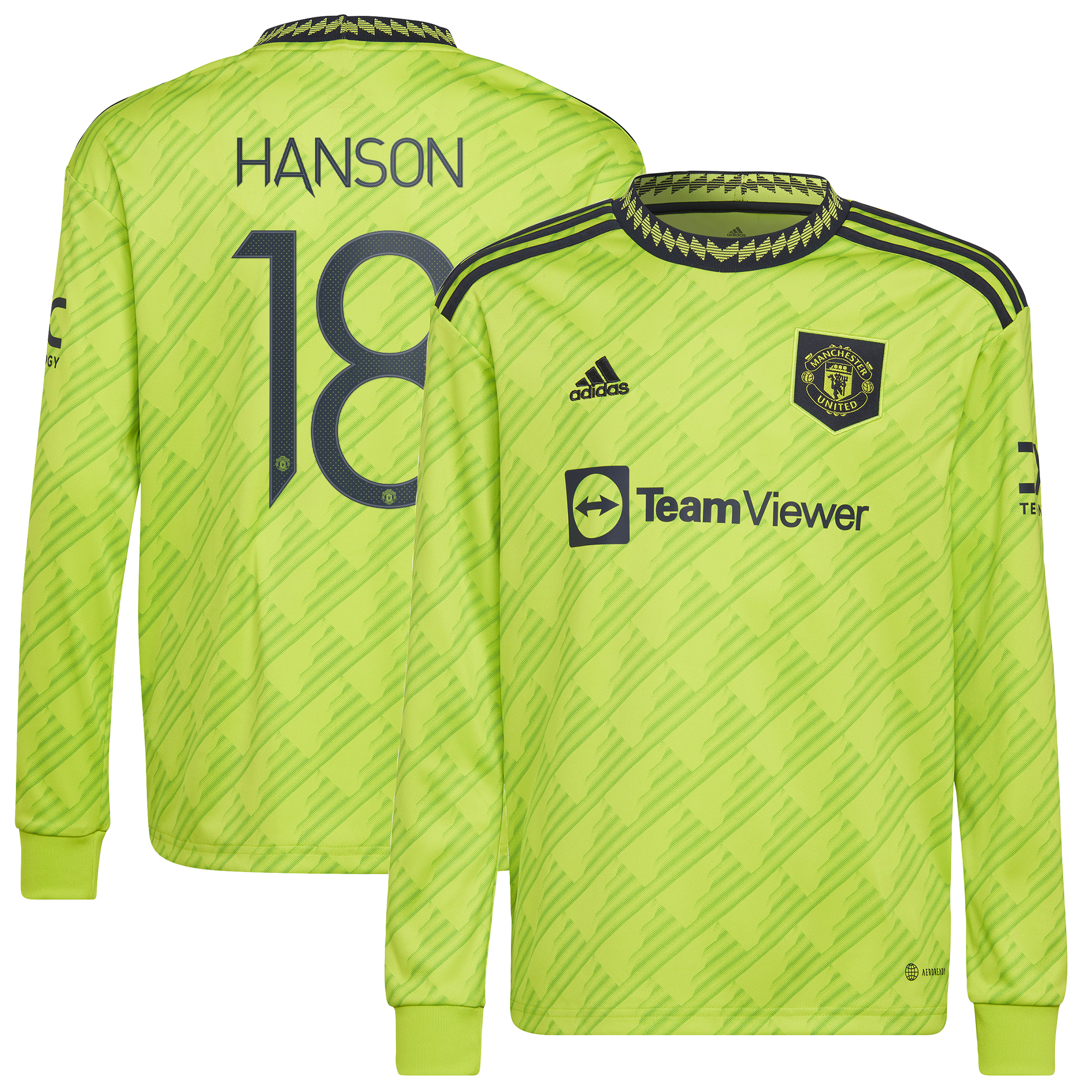 Manchester United Cup Third Shirt 2022-23 - Long Sleeve with Hanson 18 printing
