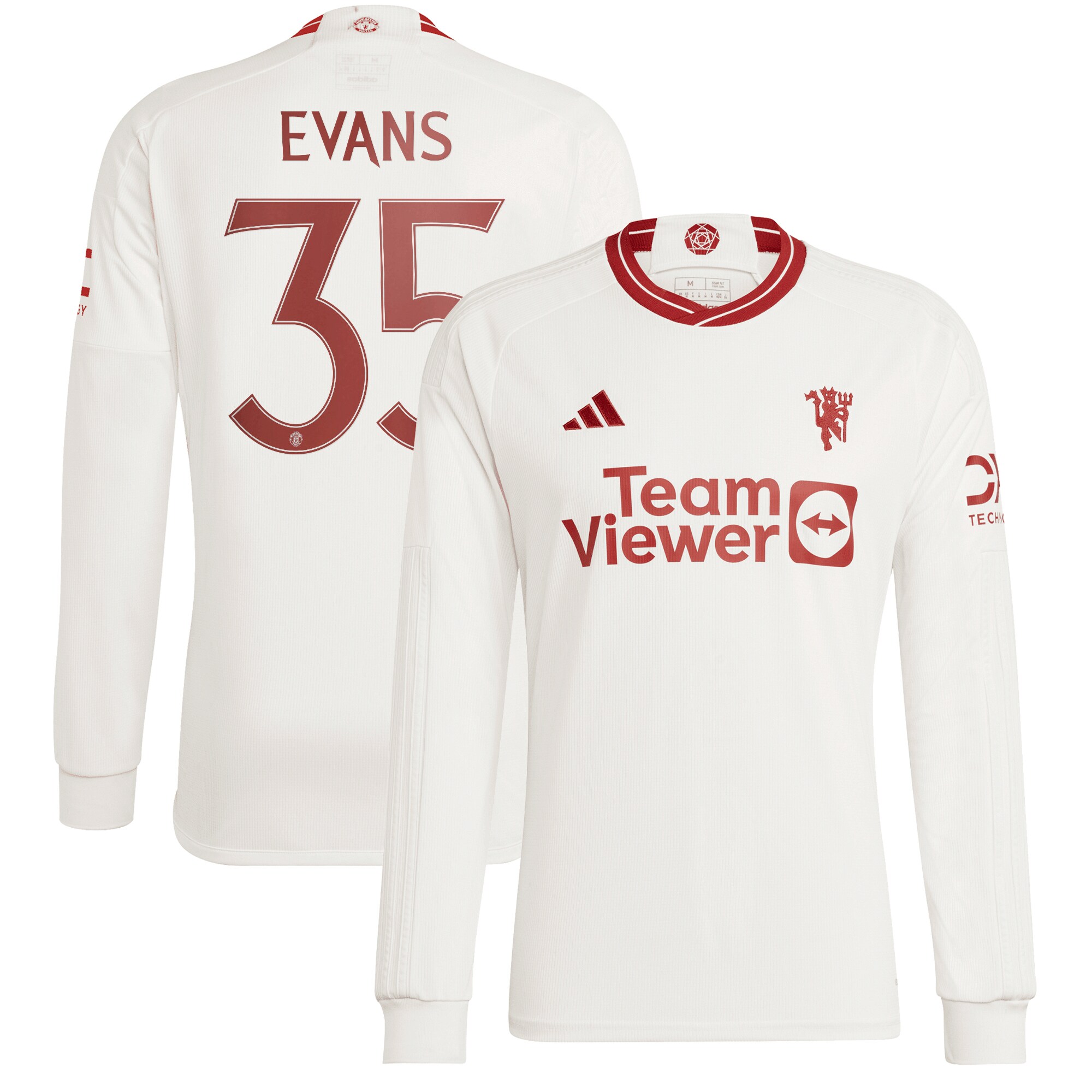Manchester United Cup Third Shirt 2023-24 Long sleeve with Evans 35 printing