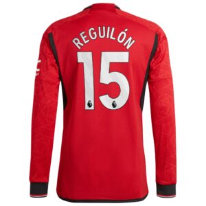 Manchester United EPL Home Authentic Shirt 2023-24 Long sleeve with Reguilón 15 printing