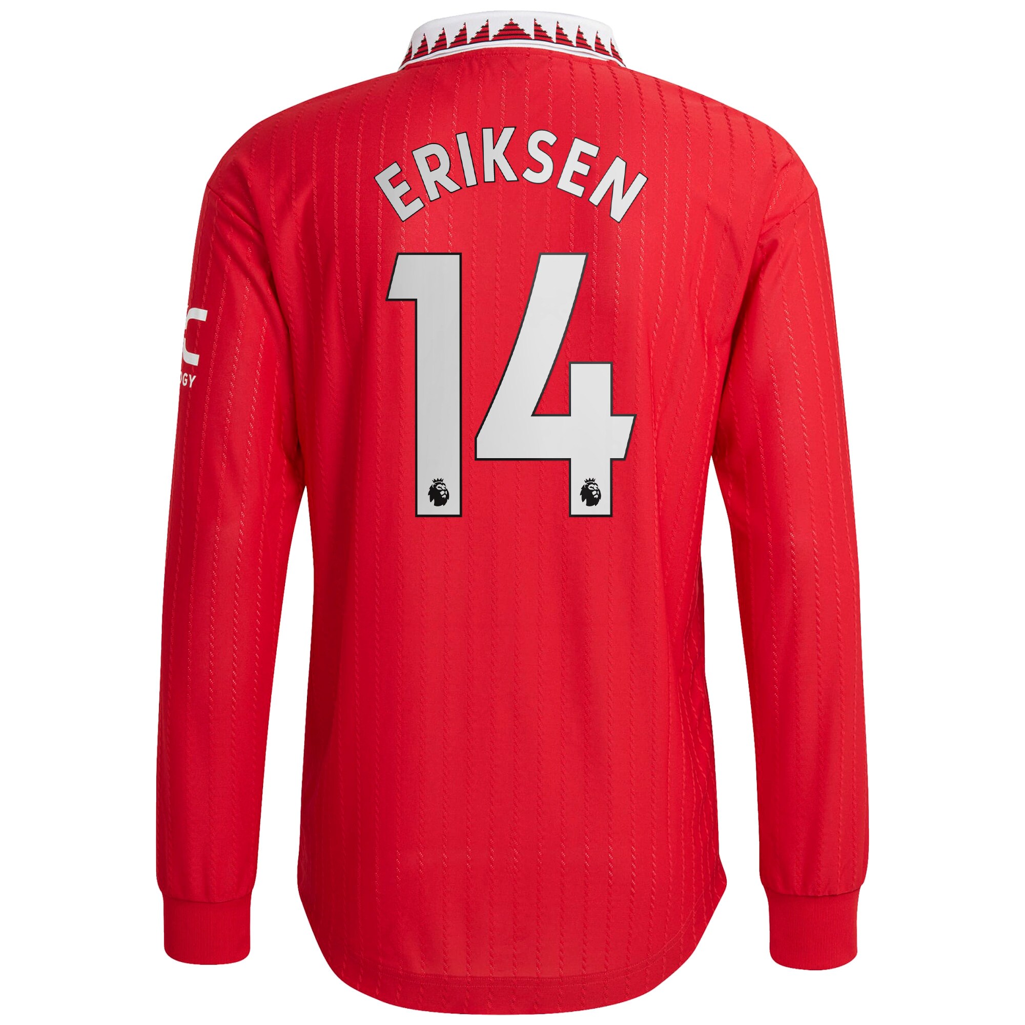 Manchester United Home Authentic Shirt 2022-23 - Long Sleeve with Eriksen 14 printing