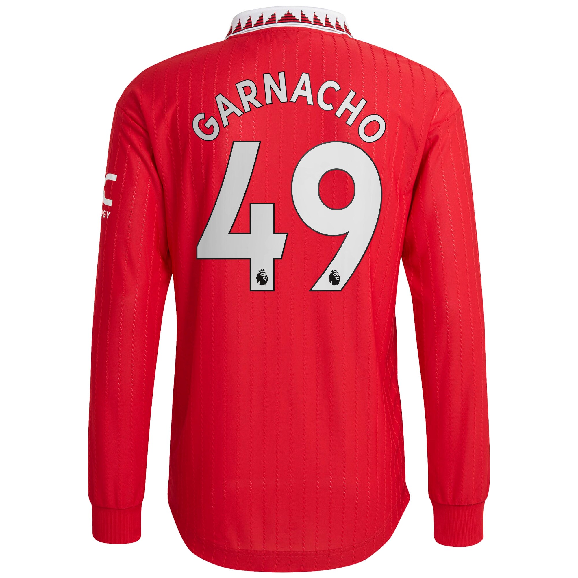 Manchester United Home Authentic Shirt 2022-23 - Long Sleeve with Garnacho 49 printing