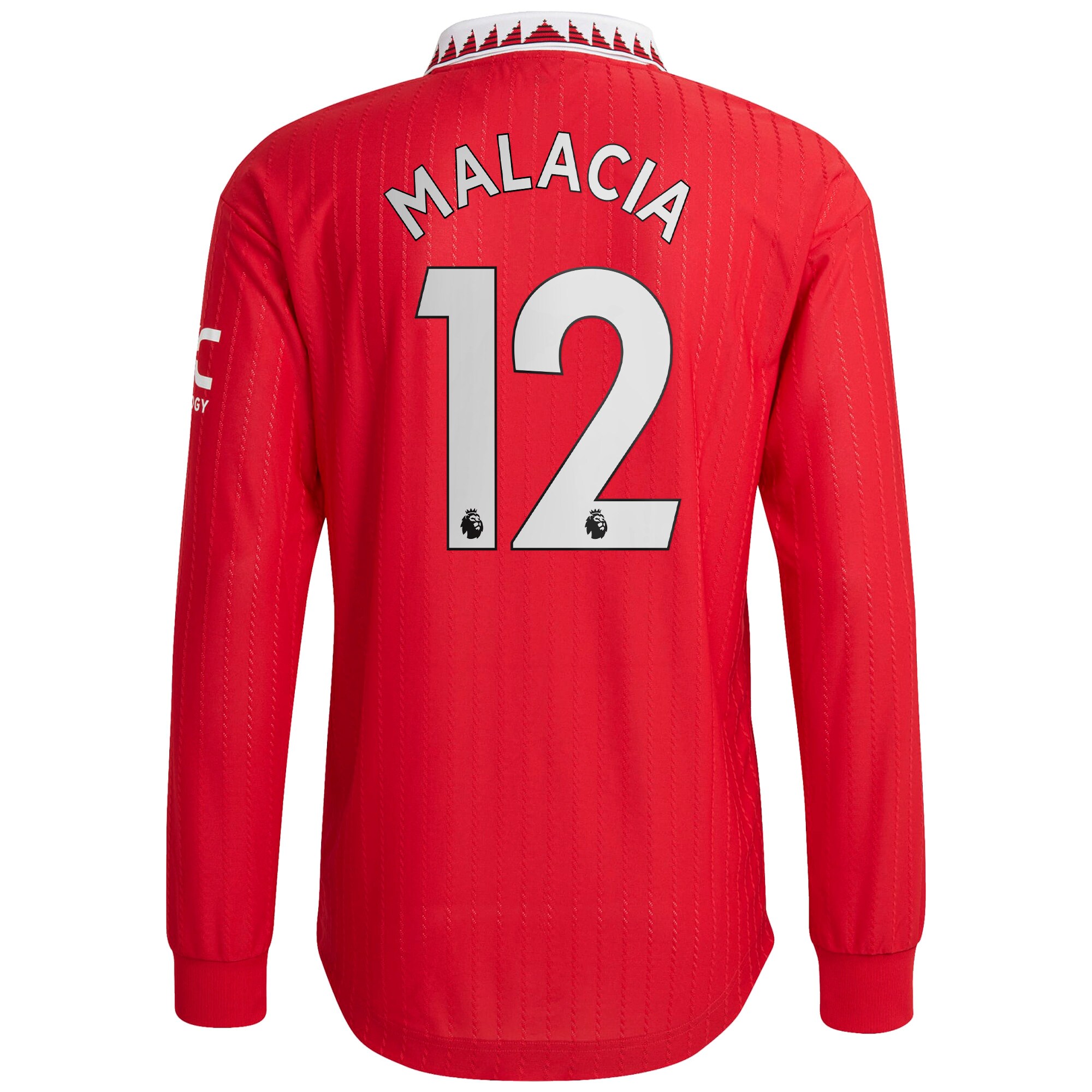 Manchester United Home Authentic Shirt 2022-2023 with Malacia 12 printing