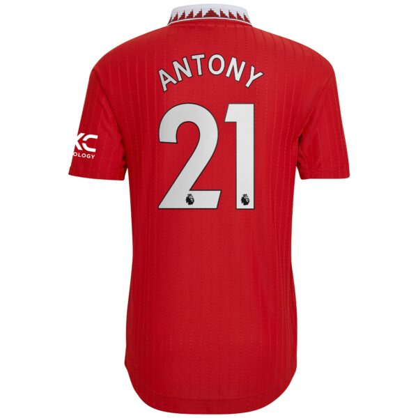Manchester United Home Authentic Shirt 2022-23 with Antony 21 printing