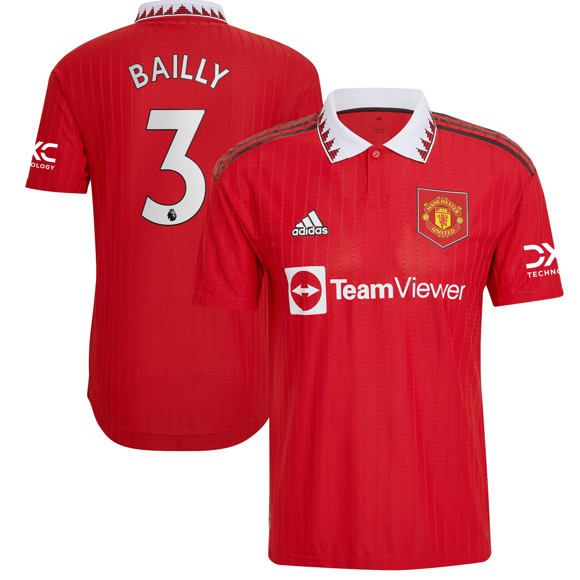 Manchester United Authentic 2022-23 Home Shirt with Bailly 3 printing