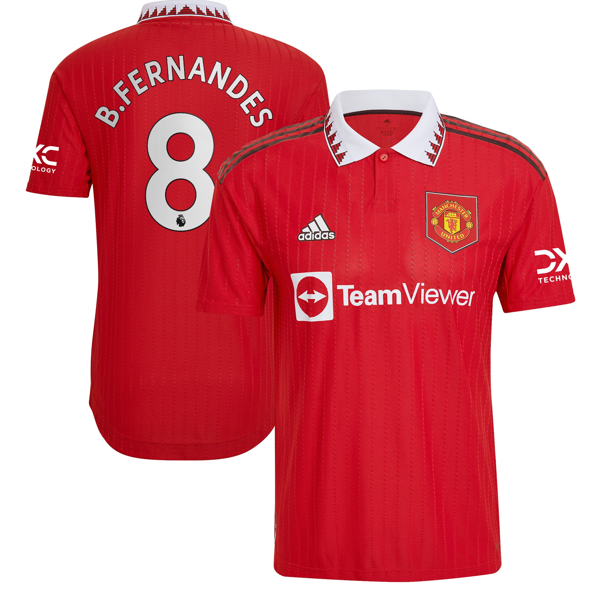 Manchester United Home Authentic Shirt 2022-2023 with B.Fernandes 8 printing