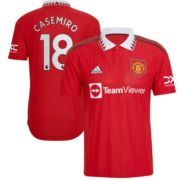 Manchester United Home Authentic Shirt 2022-23 with Casemiro 18 printing