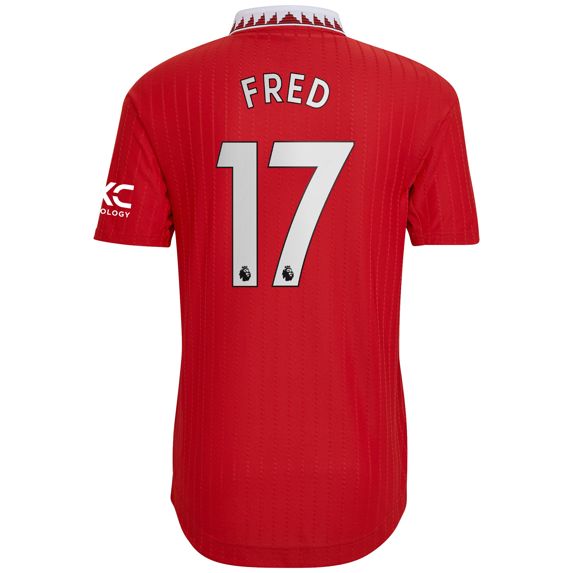 Manchester United Home Authentic Shirt 2022-23 with Fred 17 printing