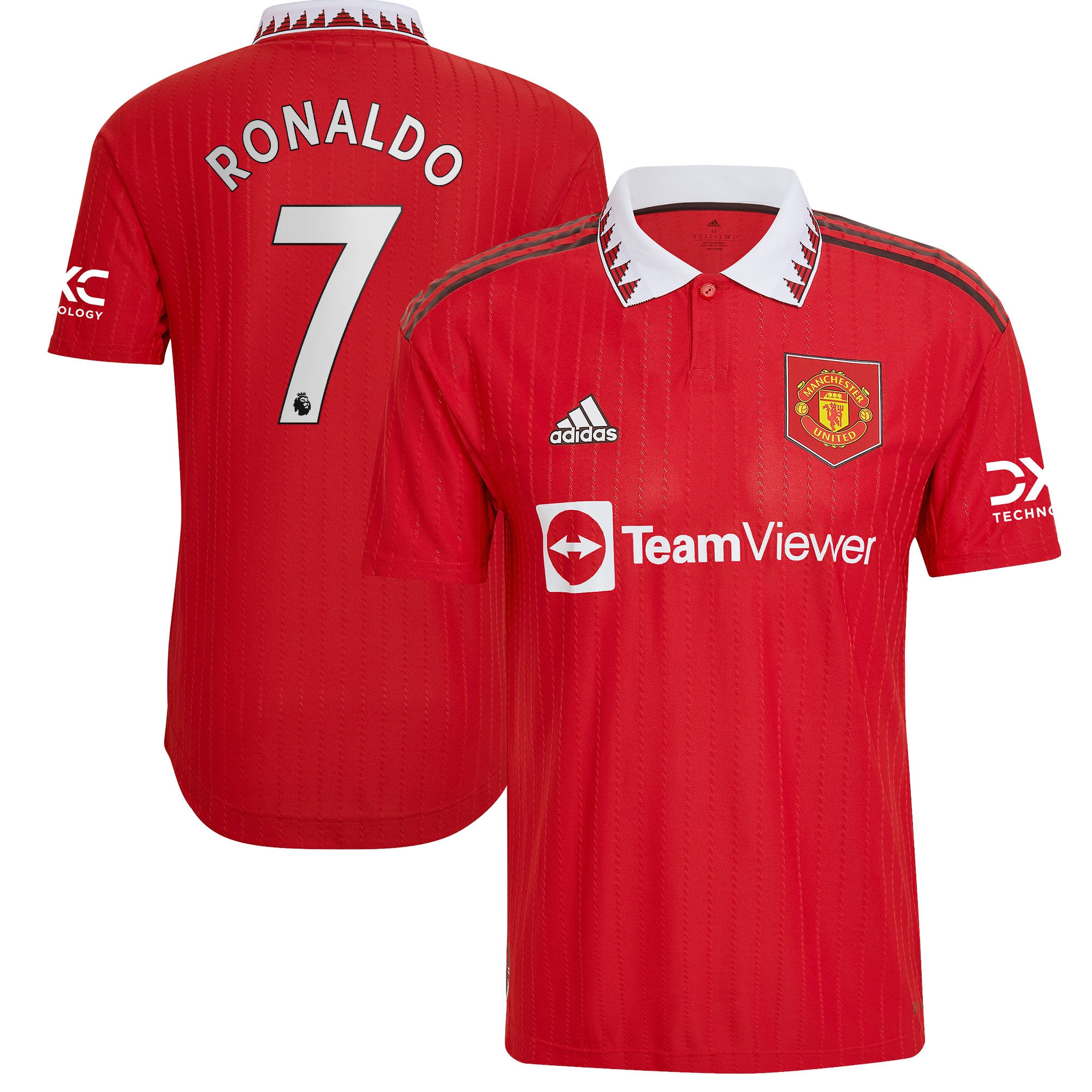 Manchester United Home Authentic Shirt 2022-2023 with Ronaldo 7 printing