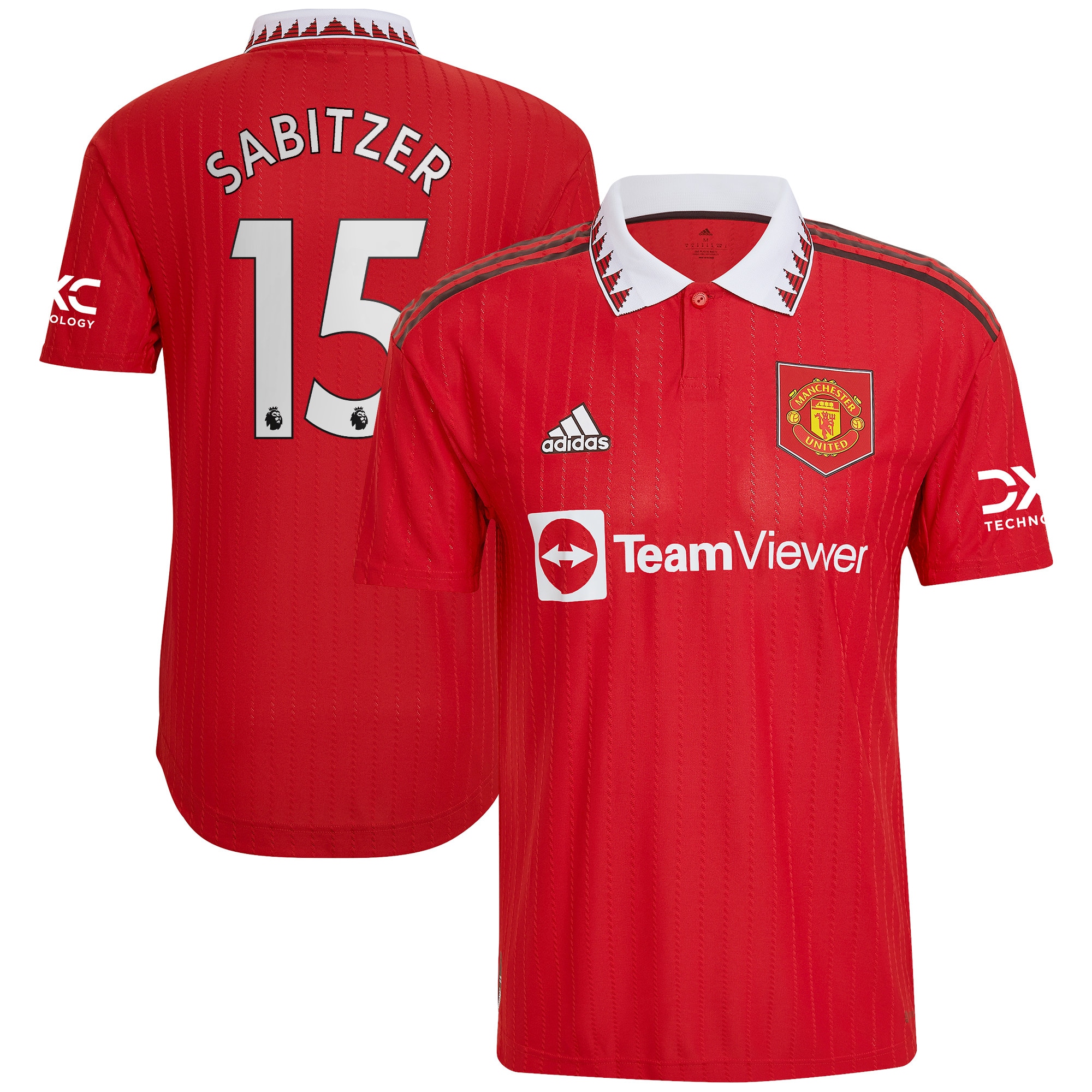 Manchester United Home Authentic Shirt 2022-23 with Sabitzer 15 printing