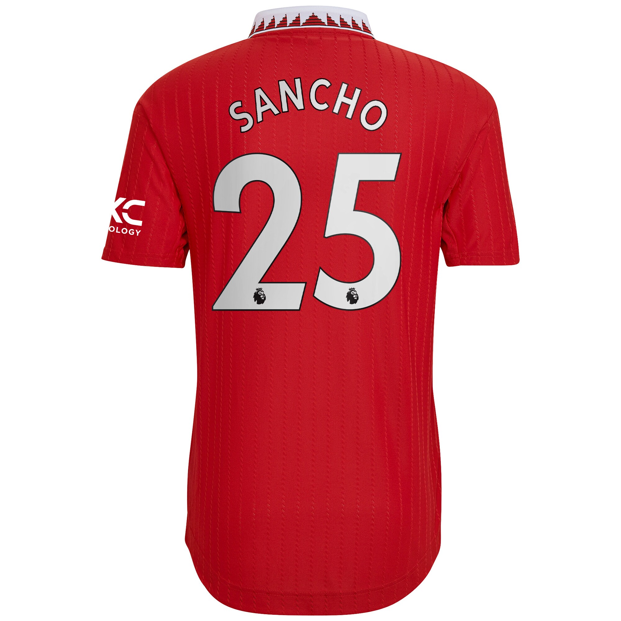 Manchester United Home Authentic Shirt 2022-2023 with Sancho 25 printing