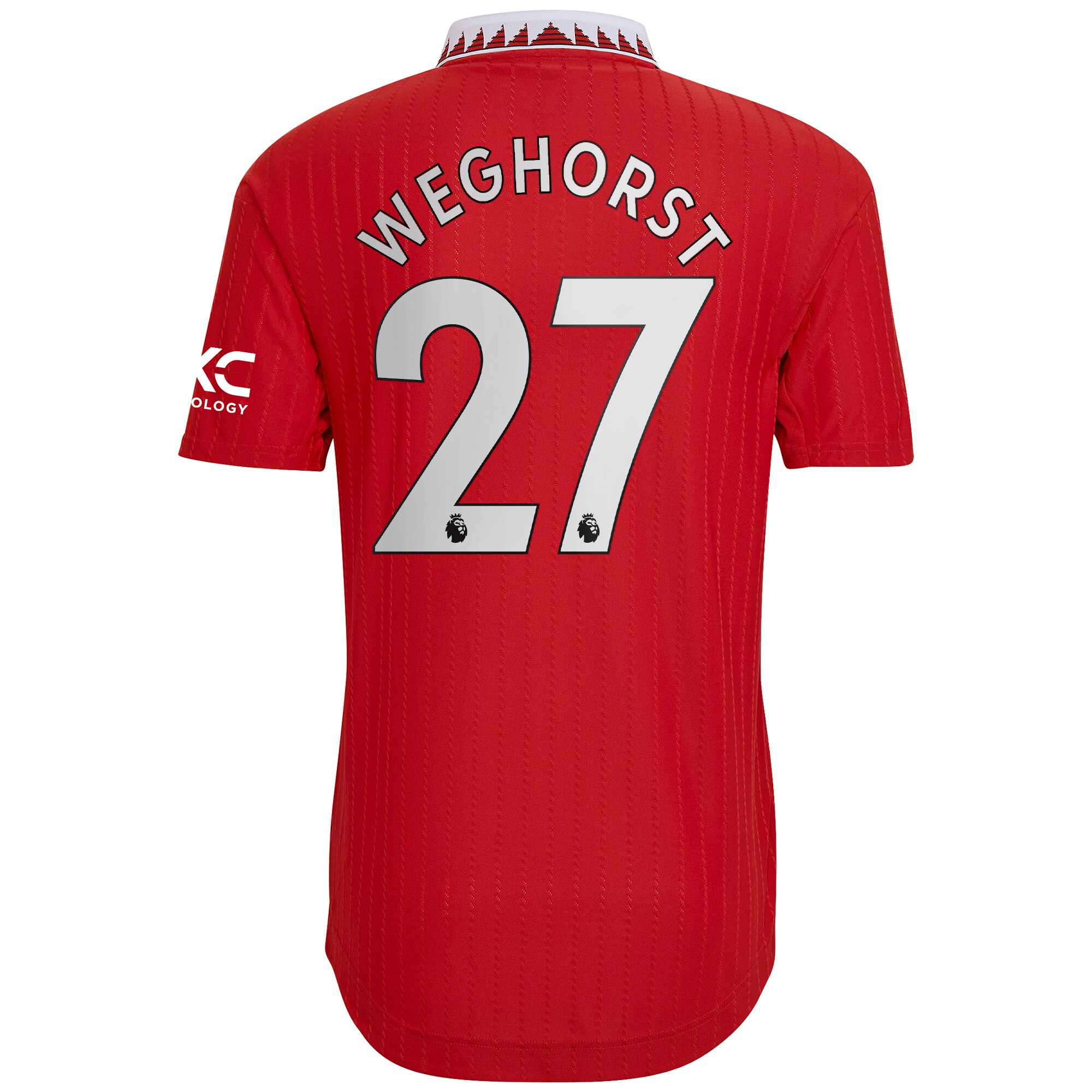 Manchester United Home Authentic Shirt 2022-23 with Weghorst 27 printing