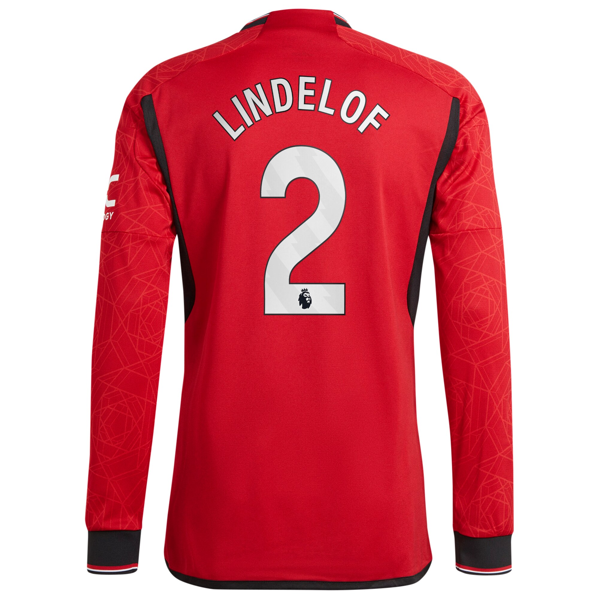 Manchester United Home Authentic Shirt 2023-24 Long Sleeve with Lindelof 2 printing