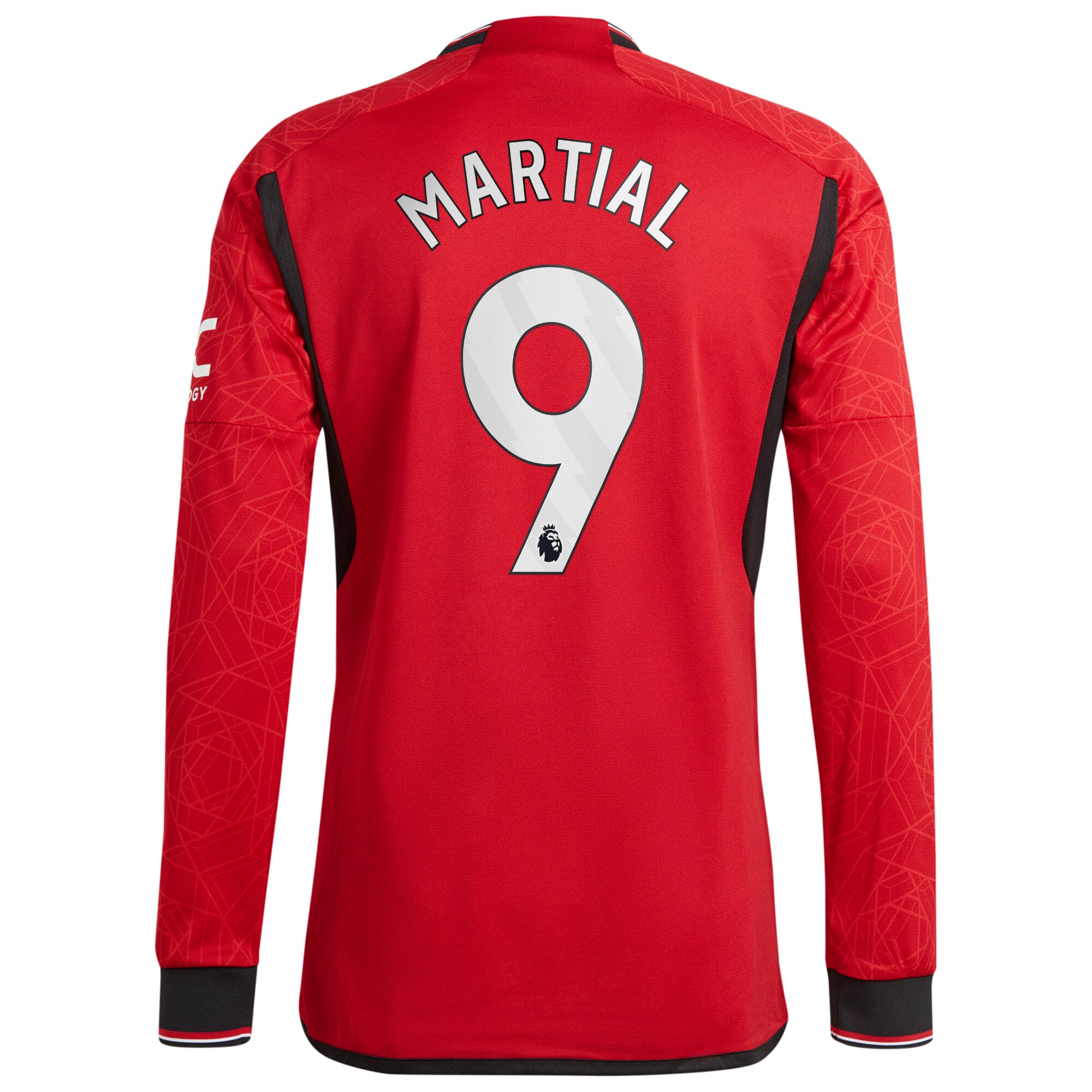 Manchester United Home Authentic Shirt 2023-24 Long Sleeve with Martial 9 printing