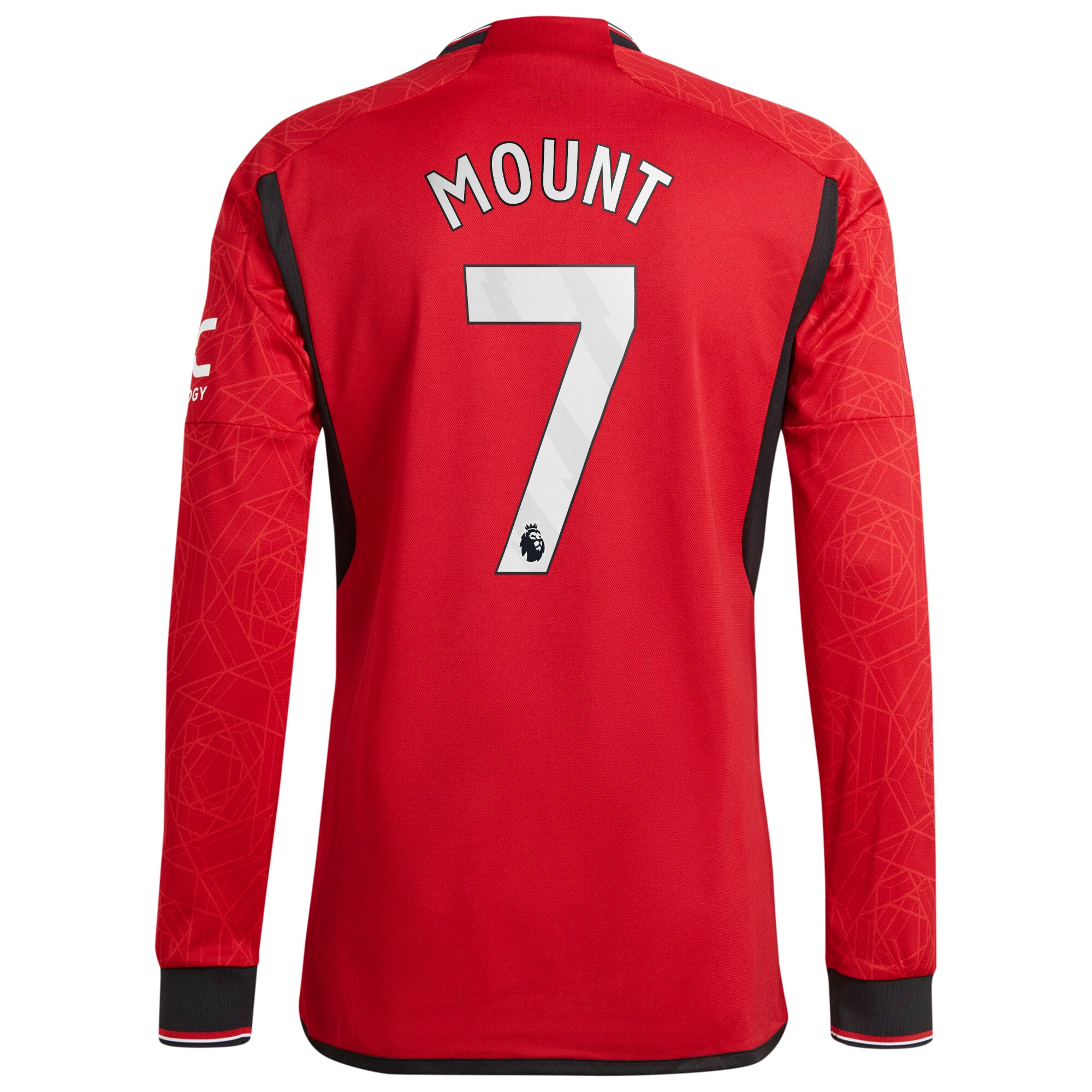 Manchester United Home Authentic Shirt 2023-24 Long Sleeve with Mount 7 printing