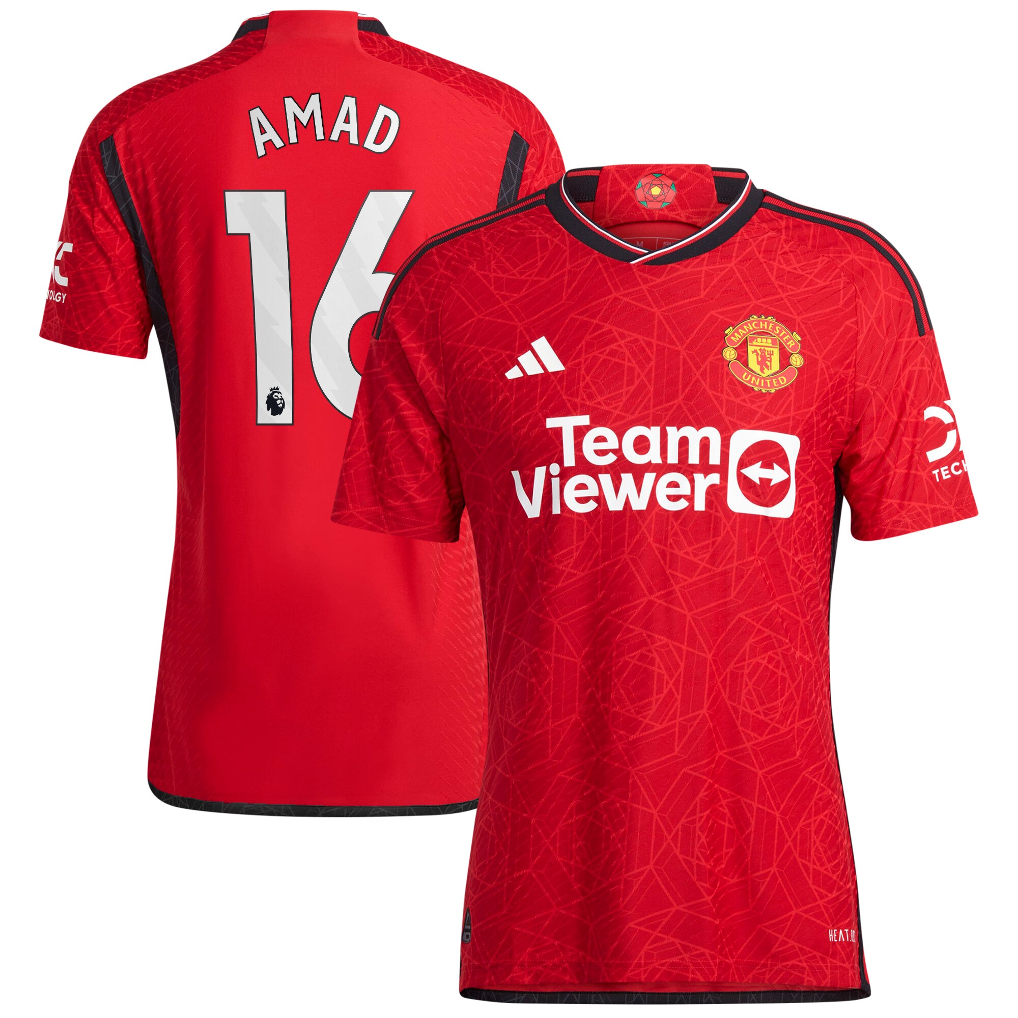 Manchester United Home Authentic Shirt 2023-24 with Amad 16 printing