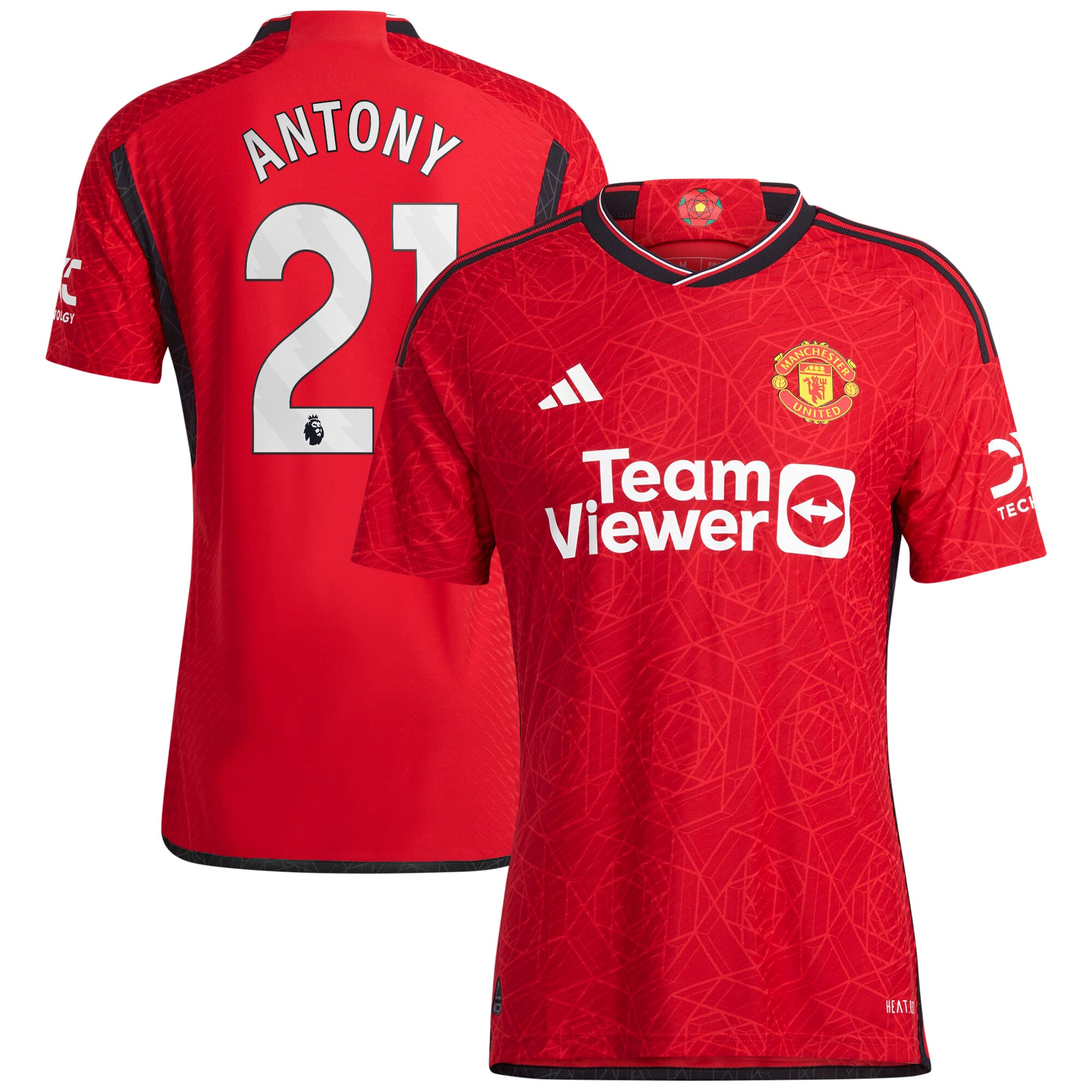 Manchester United Home Authentic Shirt 2023-24 with Antony 21 printing