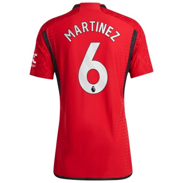Manchester United Home Authentic Shirt 2023-24 with Martinez 6 printing