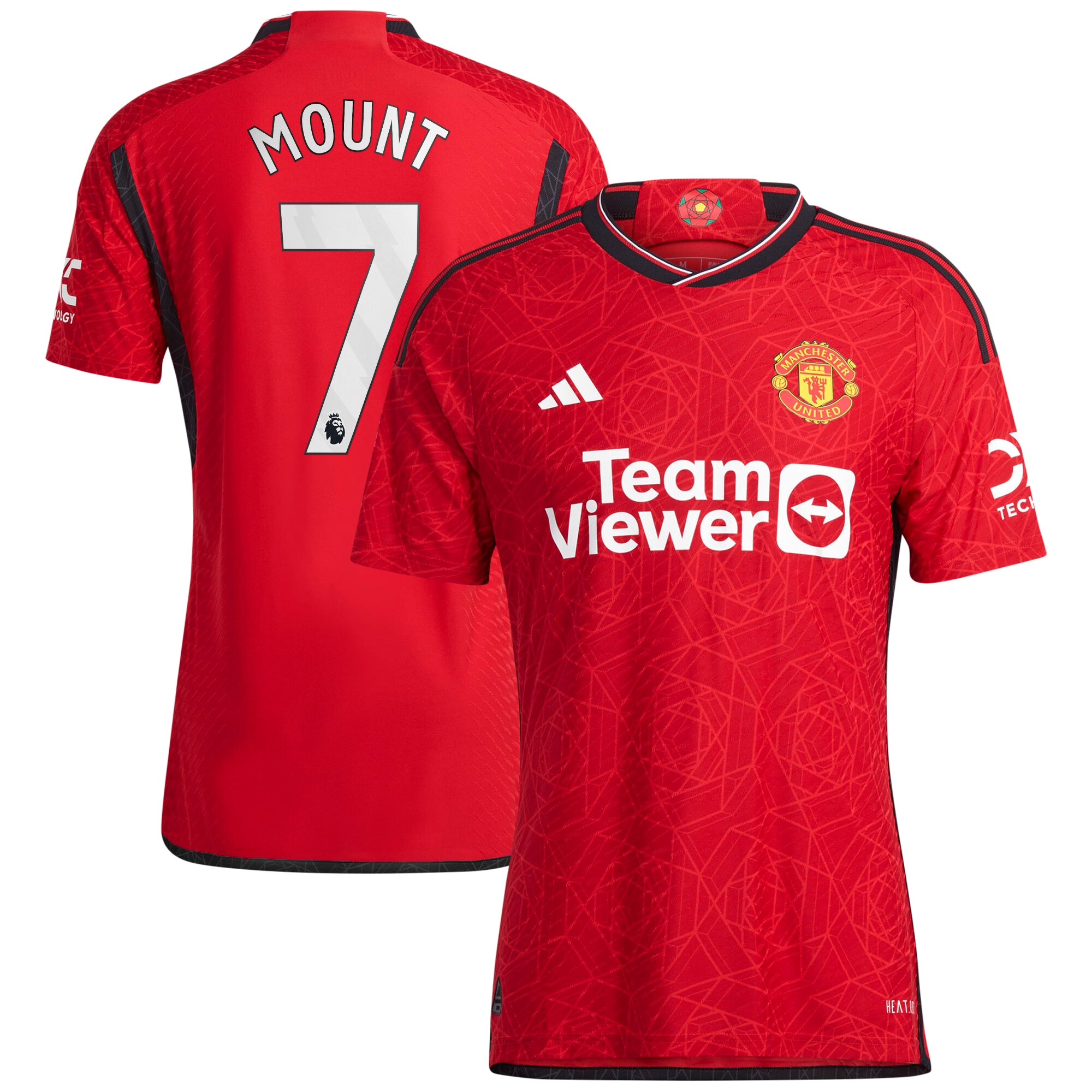 Manchester United Home Authentic Shirt 2023-24 with Mount 7 printing