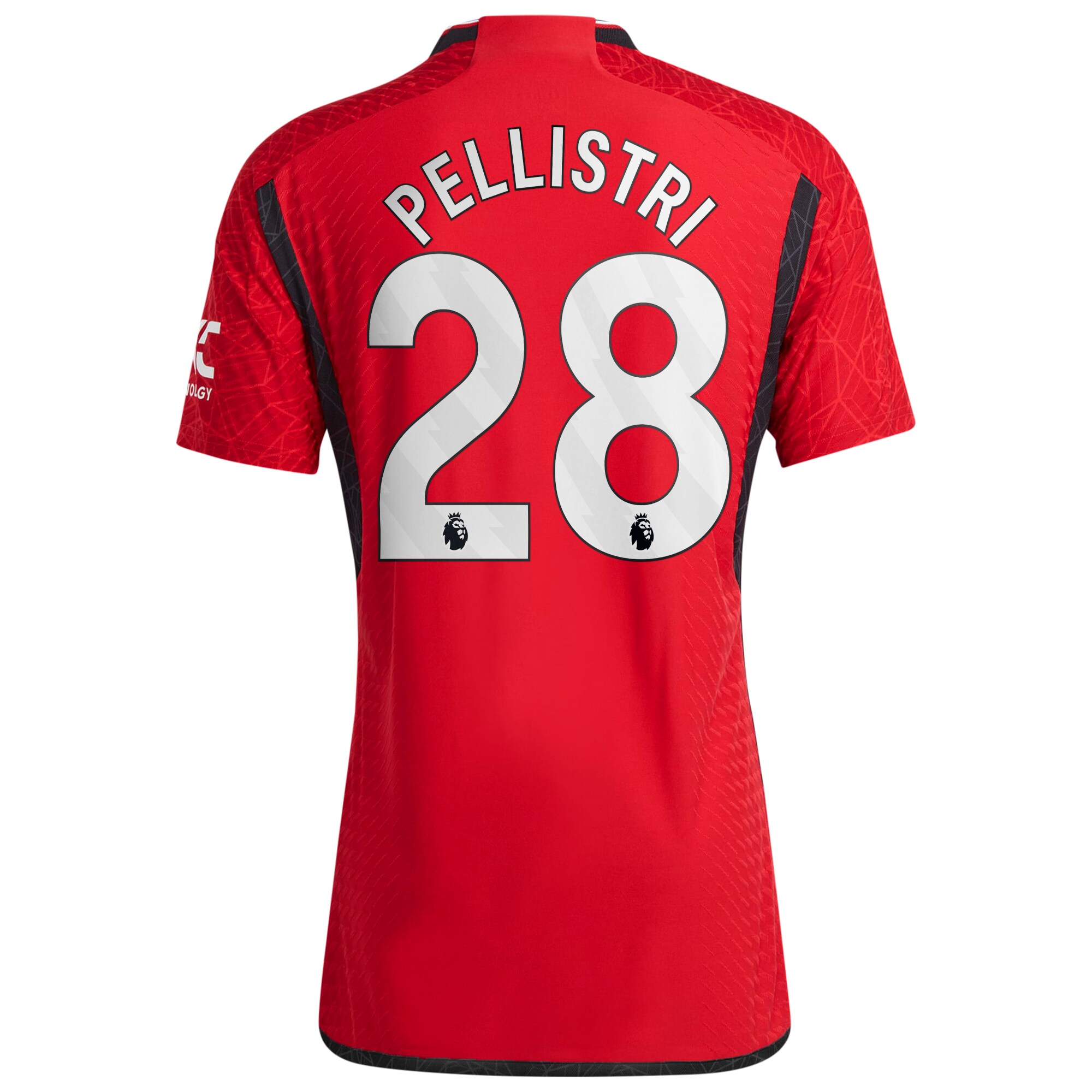 Manchester United Home Authentic Shirt 2023-24 with Pellistri 28 printing