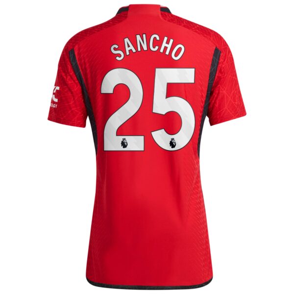 Manchester United Home Authentic Shirt 2023-24 with Sancho 25 printing