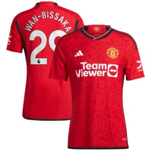 Manchester United Home Authentic Shirt 2023-24 with Wan-Bissaka 29 printing