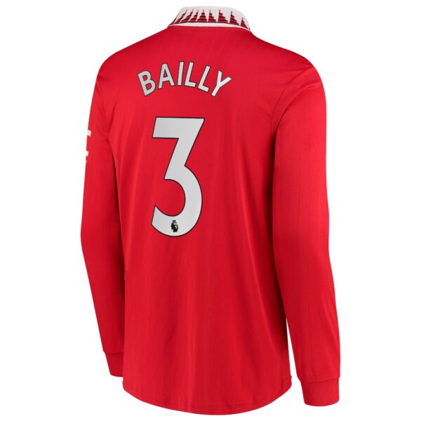Manchester United Home Shirt 2022-23 Long Sleeve with Bailly 3 printing