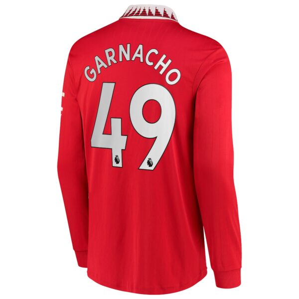 Manchester United Home Shirt 2022-23 - Long Sleeve with Garnacho 49 printing