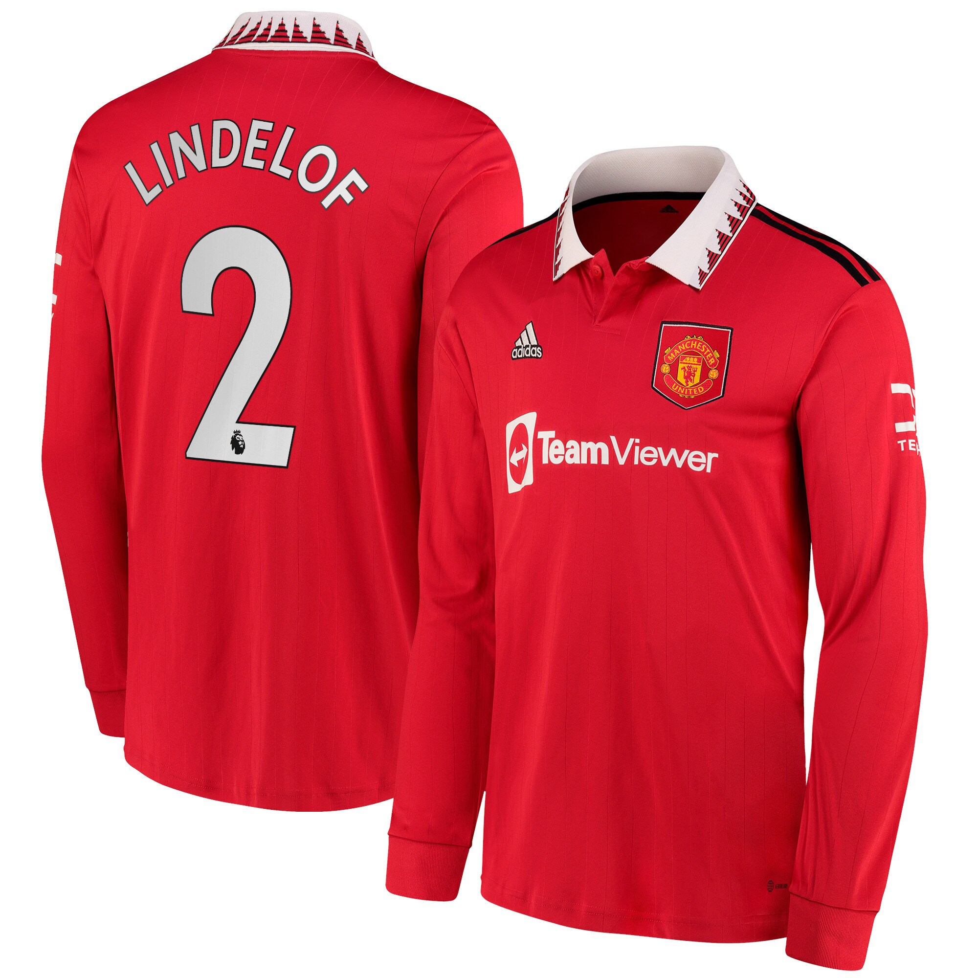 Manchester United Home Shirt 2022-23 - Long Sleeve with Lindelof 2 printing