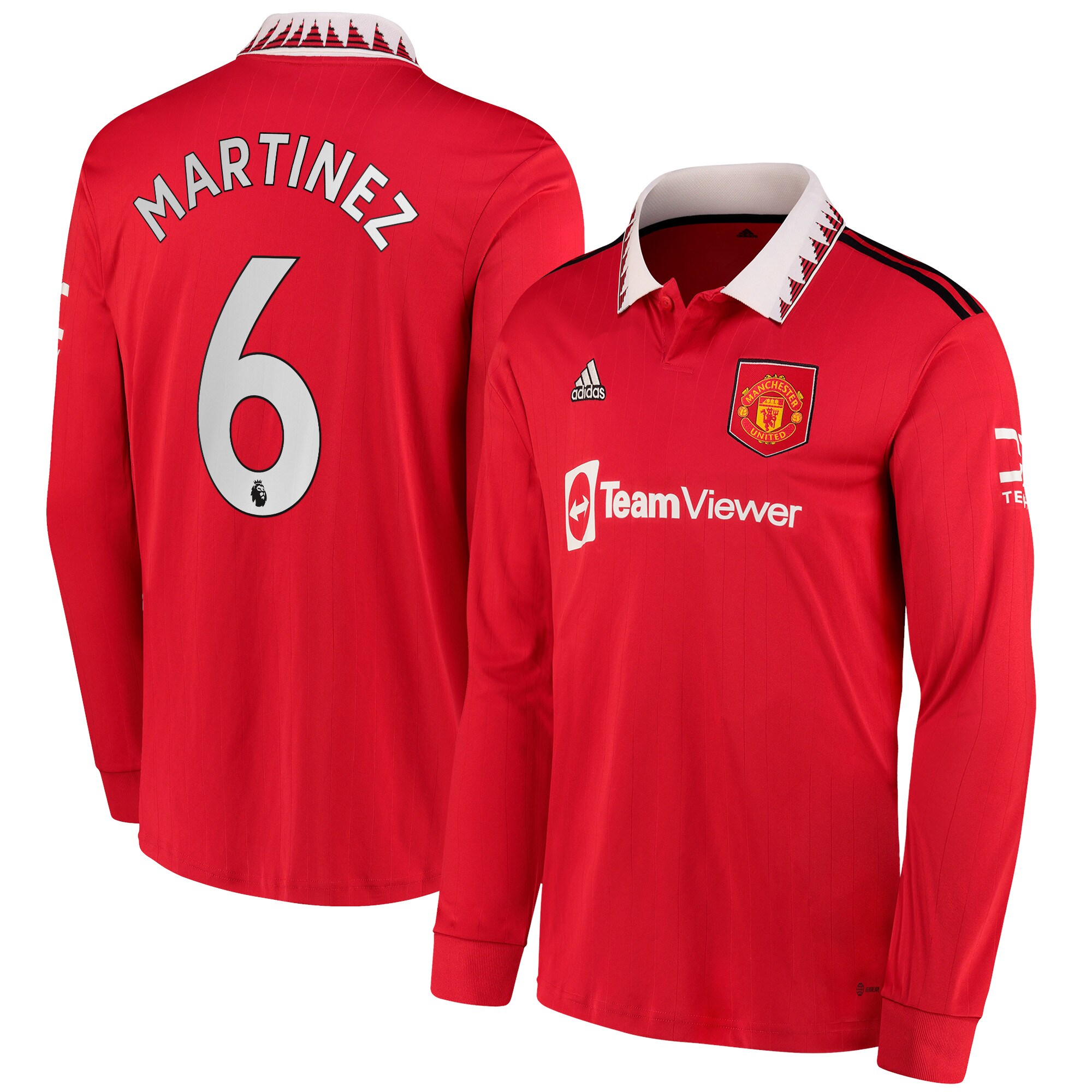 Manchester United Home Shirt 2022-23 - Long Sleeve with Martinez 6 printing