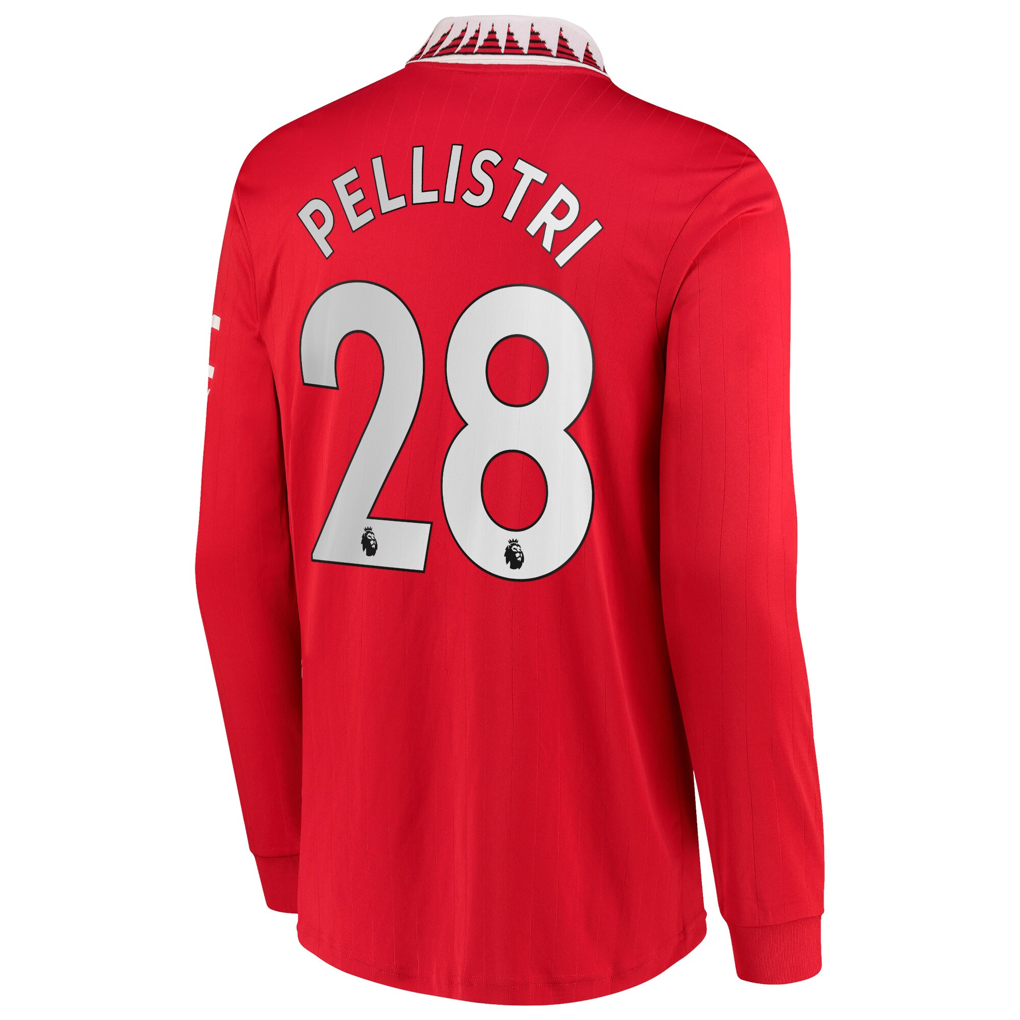 Manchester United Home Shirt 2022-23 - Long Sleeve with Pellistri 28 printing