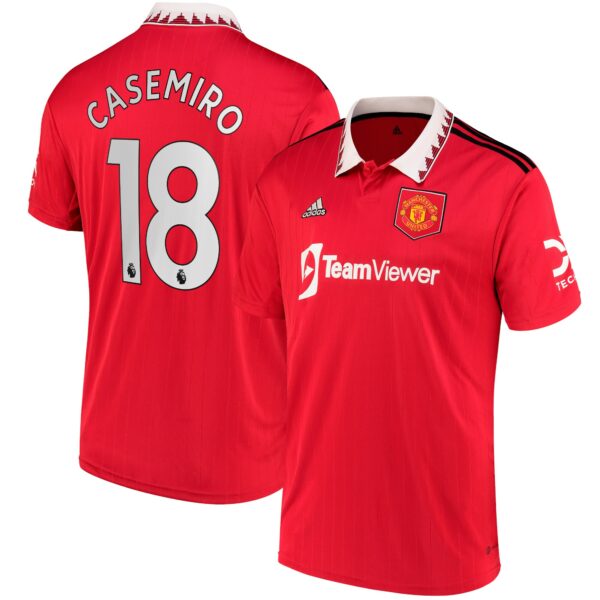 Manchester United Home Shirt 2022-23 with Casemiro 18 printing