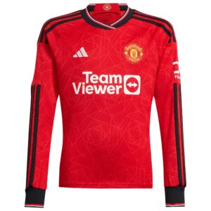 Manchester United Home Shirt 2023-24 Long Sleeve with Amad 16 printing
