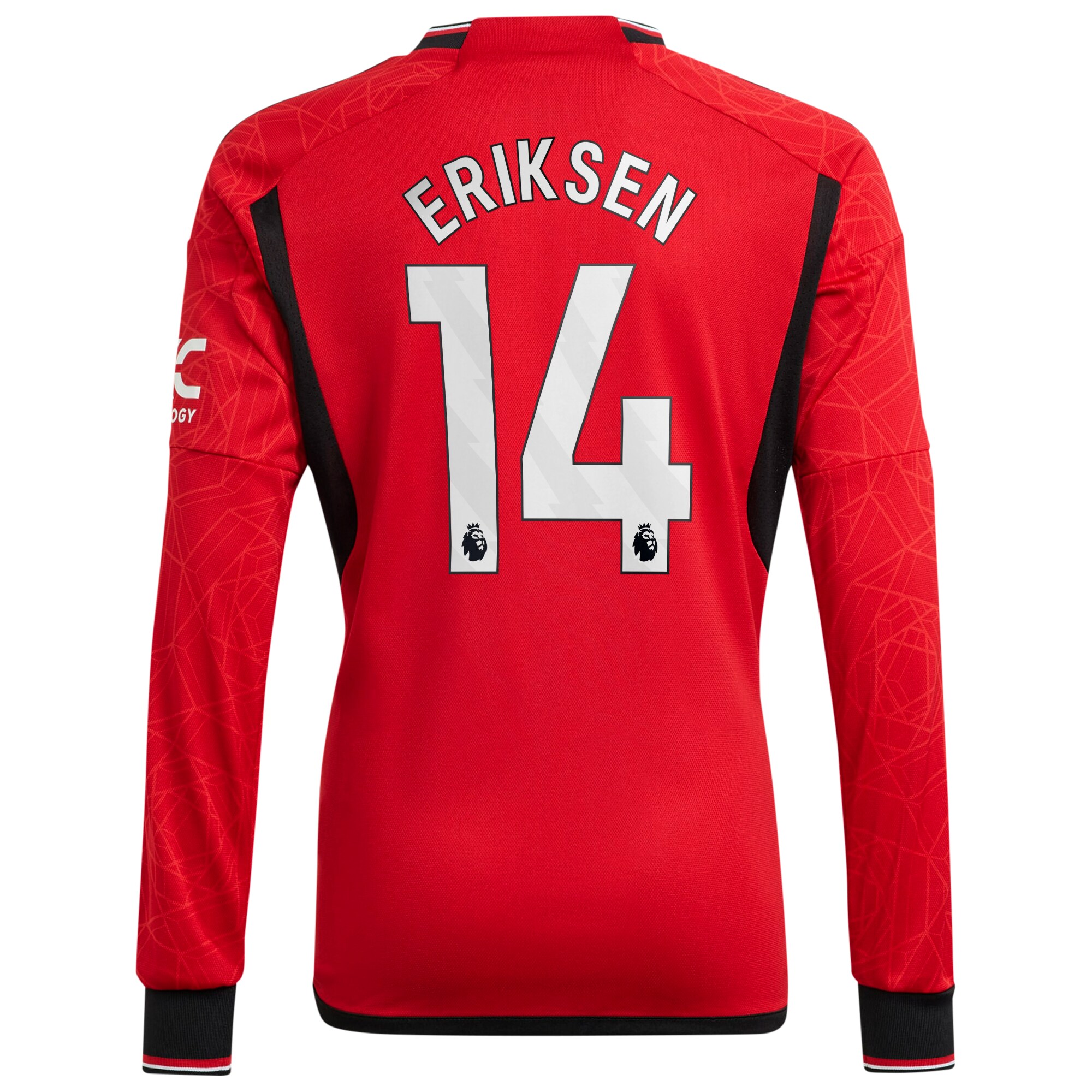 Manchester United Home Shirt 2023-24 Long Sleeve with Eriksen 14 printing