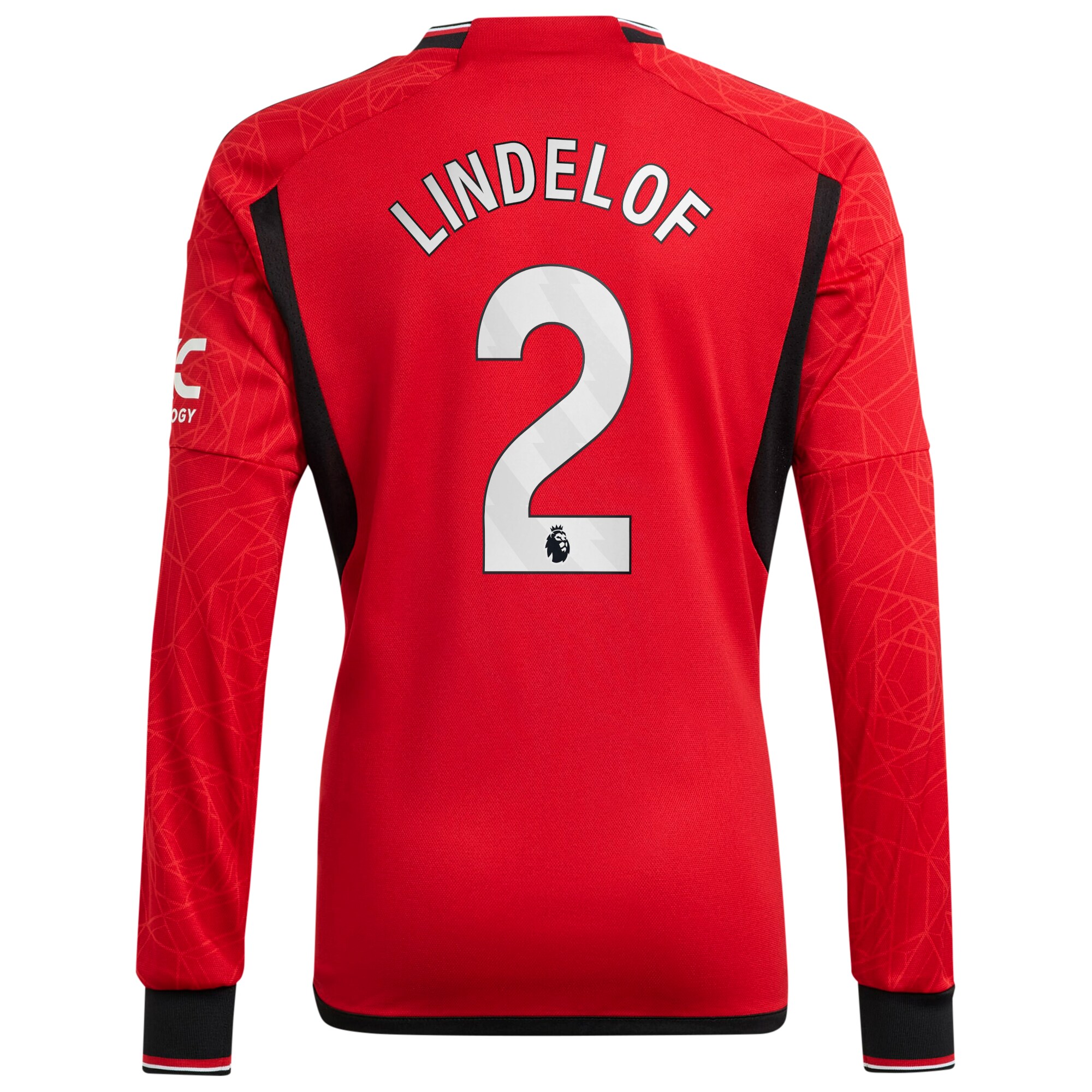Manchester United Home Shirt 2023-24 Long Sleeve with Lindelof 2 printing