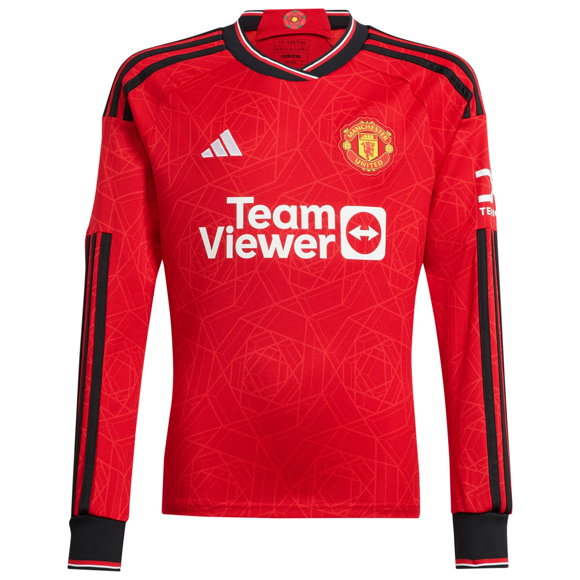 Manchester United Home Shirt 2023-24 Long Sleeve with Malacia 12 printing