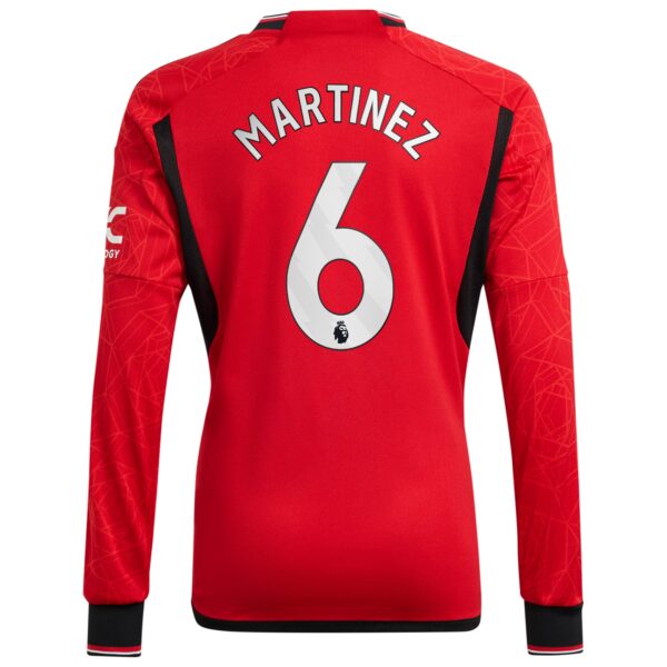 Manchester United Home Shirt 2023-24 Long Sleeve with Martinez 6 printing